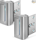 Home Security Door Lock, 2 Pack Childproof Door Reinforcement Lock with 3 Inch Stop Withstand 800 lbs for Top Front Inward Swinging Door, Upgrade Flip High Night Lock to Defend Your Home Kids