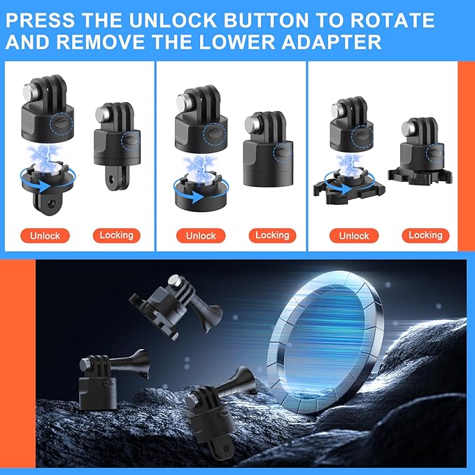 HONGDAK 70in1 Upgrade Action Camera Accessories Kit Compatible with GoPro Hero 13 12 11 10 9 8 7 6 5 4 Max 11 mini Insta360 X5 X4 X3 GO3 DJI Osmo Action 6 5Pro 4 3 AKASO Sony Sports DV