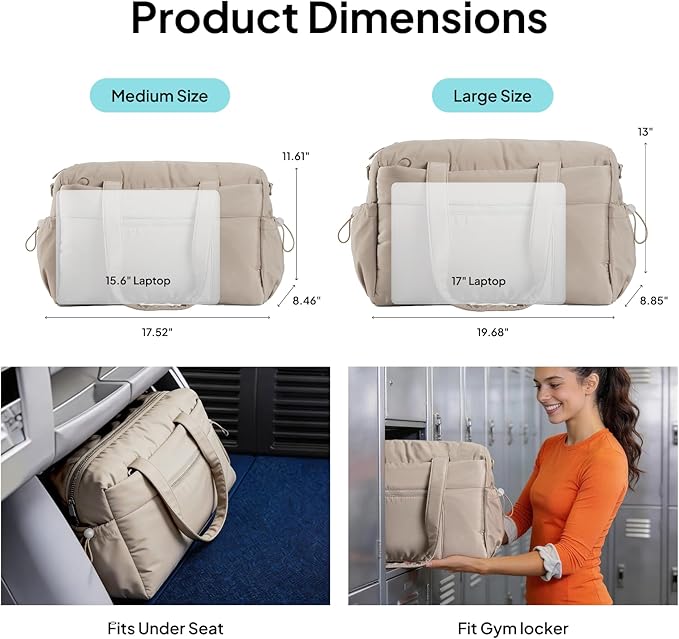 TOPEAST Weekender Bag for Women, Lightweight Puffer Travel Duffle Carry On Bag with Wet Pocket & 40oz Tumbler Pocket, Airline Approved Personal Item Overnight Bag