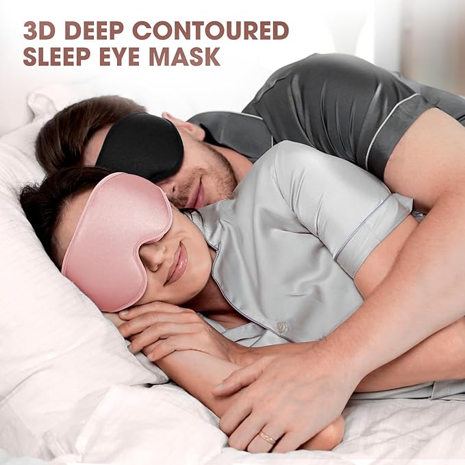 Sleep Mask | 99% Fully Block Out Light Eye Sleep Mask | Long Lash Extension | 3D Deep Contoured Eyes Cover Zero Pressure | Adjustable Straps | Sleep Travel Home Nap Rest Women Men (Pink)