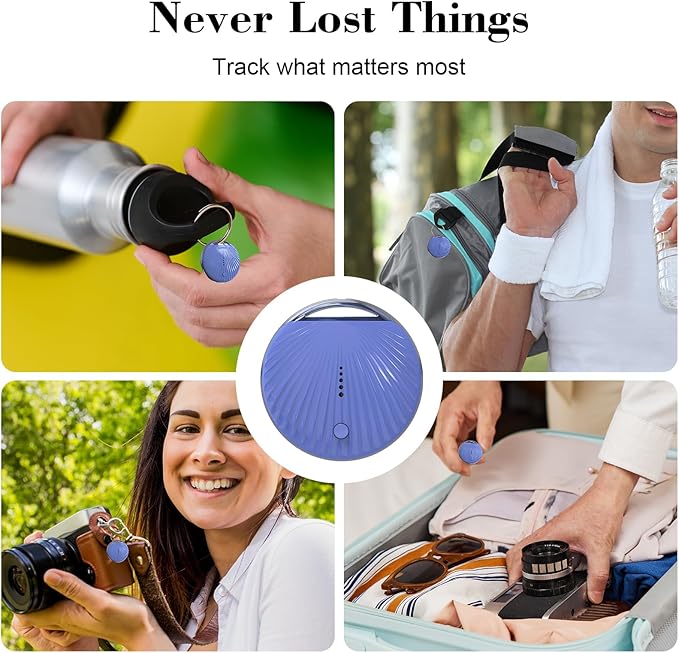 Air Tracker Tag, [MFi Certified] Smart Tag, Pet Bluetooth Tracker for Apple Find My, IP68 Waterproof,Replaceable Battery, Key Finder and Item Locator for Keys, Bags, Pets, Wallet-Blue