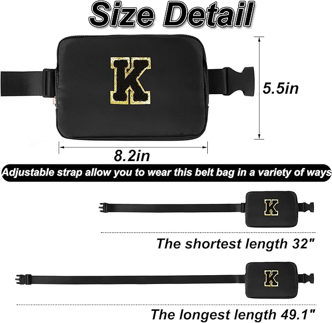 Uygafly Fathers Gifts from Son Personalized - Dad Gifts for Fathers,Fathers Gifts for Dad Him,Initial Cross Body Bags Belt Bag | Black,K