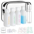 Cosywell Travel Bottles for Toiletries 9PCS Shampoo Bottles TSA Approved Toiletry Bottle Leakproof Plastic Cream Jars Refillable Cream Lotion Travel Essential Toiletrie(White)