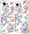 Compatible with iPhone 17 Air Case Card Holder for Women Cute Design,Wallet Phone Cases Transparent Cool Kawaii Protective (Clear Amazing Lovely Flowers)