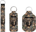 Suobstales 3Pcs Travel Bottles Keychain Holder Set,Travel Bottle Sleeves+Neoprene Chapstick Holders+Lanyard Keychain