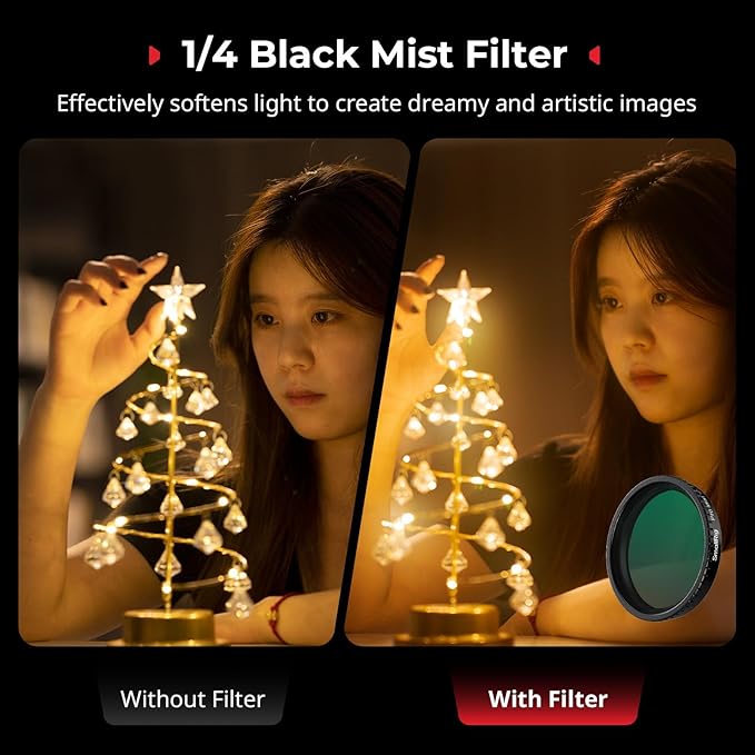 SmallRig Filter Kit for DJI Osmo Action 5 Pro/4, 5-in-1 Lens Filter Set with 1/4 Black Mist, ND16/CPL, Star-Cross, Film Simulator & Silicone Cover, Snap-On Mount, Rainbow High-Alumina Glass-5412