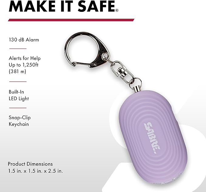 SABRE Personal Safety Kit with Pepper Spray and 2-in-1 Personal Alarm with LED Light, 0.54 fl oz, 25 Bursts,130dB Alarm, Audible Up to 1,250 Feet