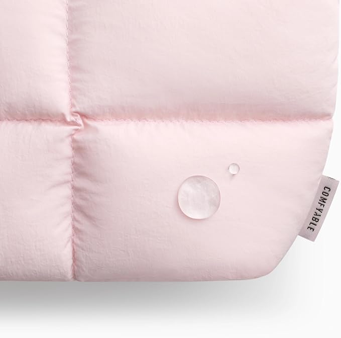 Comfyable Puffy Electronics Organizer Travel Case, Cute Tech Pouch for Women Men, Cable Storage Bag for Charger, Phone, Power Bank, Cord, Compact Tech Accessories Pouch, Light Pink
