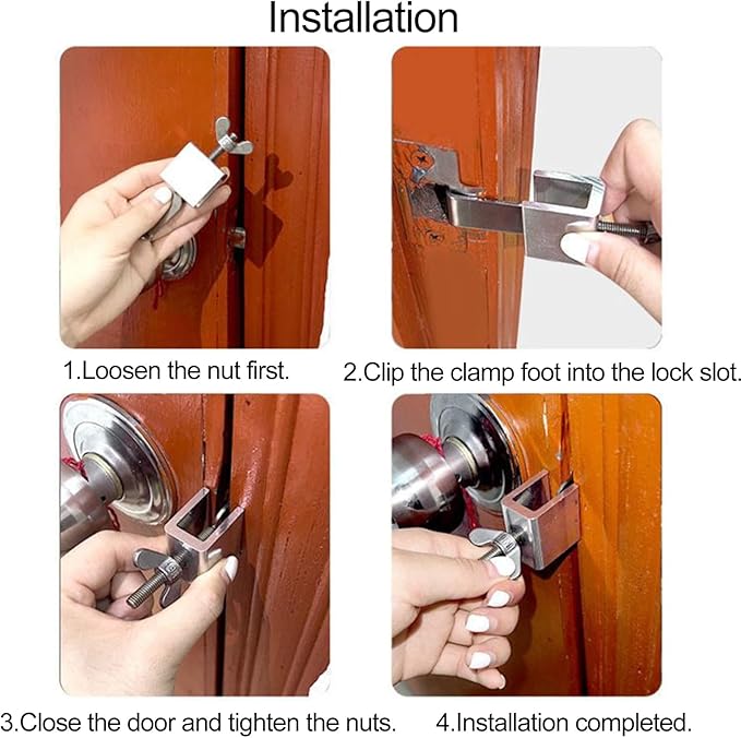 Portable Door Lock Upgraded,Heavy Duty Adjustable Portable Door Lock for Travel,Portable Security Door Locks Devices for Home,Hotel,Dorm,Additional Security and
