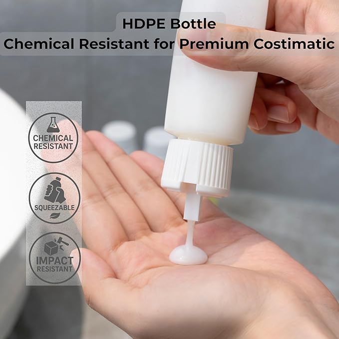 Travel Bottles for Toiletries TSA Approved Travel Size Containers BPA Free Leak Proof Refillable Liquid Silicone Squeezable Travel & HDPE Translucent Flip Top Bottles (Silicone & HDPE Flip Top)