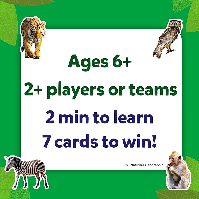 Skillmatics Guess in 10 National Geographic Animals, Educational Card Game for Kids & Families, Animal Trivia & Travel Game, Screen-Free Fun, Gifts for Ages 6, 7, 8, 9 and Up