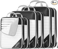 NICOSHOW 6 Set Compression Packing Cubes for Travel - Compressible, Lightweight, and Space-Saving Packing Cubes, Travel Essentials for Women, Black