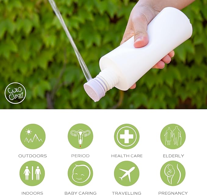 CuloClean Portable Bidet for Toilet or Travel (Lilac). Peribottle for Postpartum Care. After Labor Essentials. Spray Douche for Mom and Baby. (CuloClean + Bottle, 1pcs Lilac)