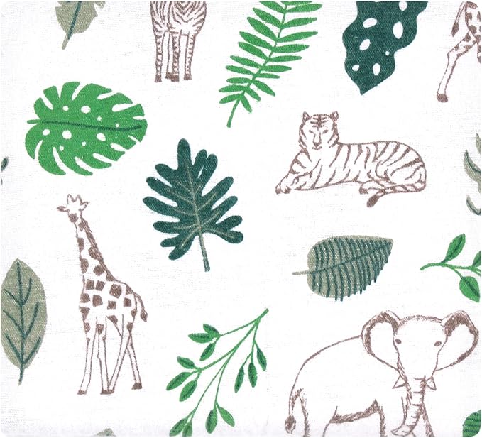 Hudson Baby Unisex Baby Cotton Flannel Receiving Blankets, Jungle, One Size