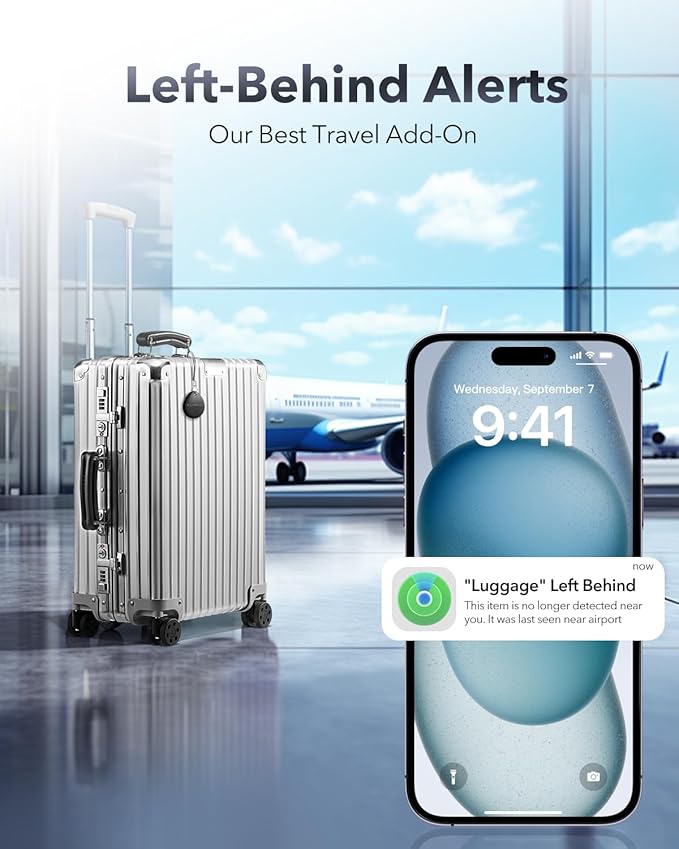 Air Tracker Tags-1 Pack for Apple Find My(iOS Only), Official MFi Certified, Smart Bluetooth Key Finder, Tracking Device for iPhone, Mini Finder Locator for Luggage, Backpack, Wallet, Bags, eBike