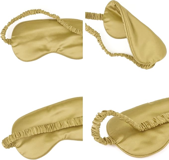 1 Pack Sleep Mask, Silk Eye Mask with Elastic Strap, Blindfold, Soft Silk Sleeping Mask for Girls, Women, Men (Silver)