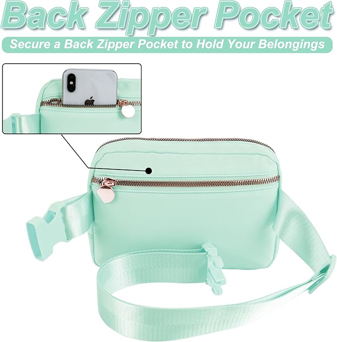Uygafly Belt Bag Fanny Pack Crossbody Bags with Initials Letter Patch Cute Stuff Birthday Gifts for Teenager Girls Trendy Stuff for Teens | Light Green,B