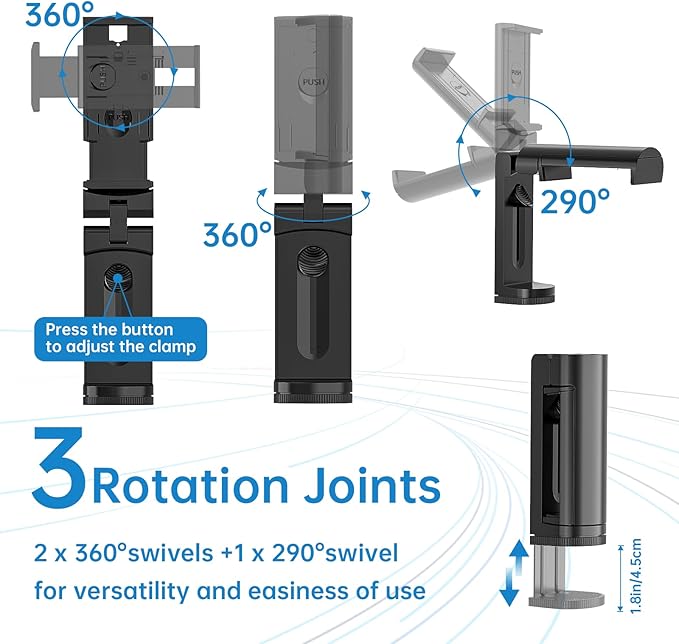 Universal Airplane Tablet Holder Mount, Travel Stand, Handsfree Travel with Multi-Directional 360 °Rotation for Flying, Desk, Study (3.15-12.4in)