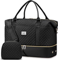 Travel Weekender Duffle Bags for Women: Overnight Bags with Shoe Compartment Large Carry on Weekend Bag with Toiletry & Wet Pocket Tote Duffel Bag Hospital Bag for Women Labor Delivery Black