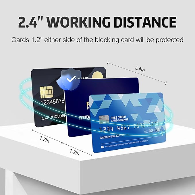 5-Pack RFID Blocking Cards | Contactless NFC/RFID Credit Card & Passport Protector | Anti-Skimming Shield for Wallets | 1 Card Shields Entire Wallet | Ultra-Slim Design for Men & Women