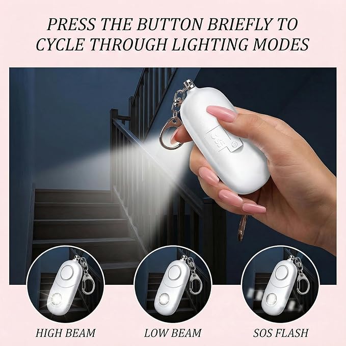 Personal Alarm for Women Keychain Alarm: Qoosea 135dB Emergency Keychain Siren with Strobe Light Loud Siren for Women Kids Students Seniors Emergency Self-Defense for Night Sports