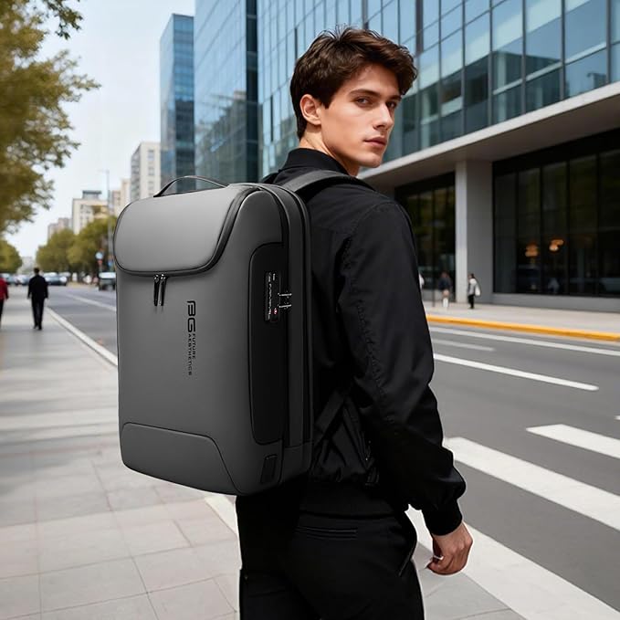 BANGE Anti-Theft Backpack with USB Charging Port for Men, 17.3 Inch Business Laptop Backpack, TSA Approved Lock & Waterproof Zippers, Large Travel Computer Bag