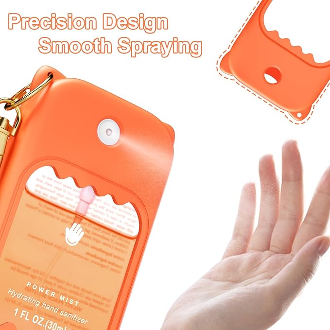 Hand Sanitizer Spray Case for Touchland Silicone Touchland Case Keychain Cute Hand Sanitizer Holder Keychain Compatible with Touch land Power Mist Gentle/Glow Mist