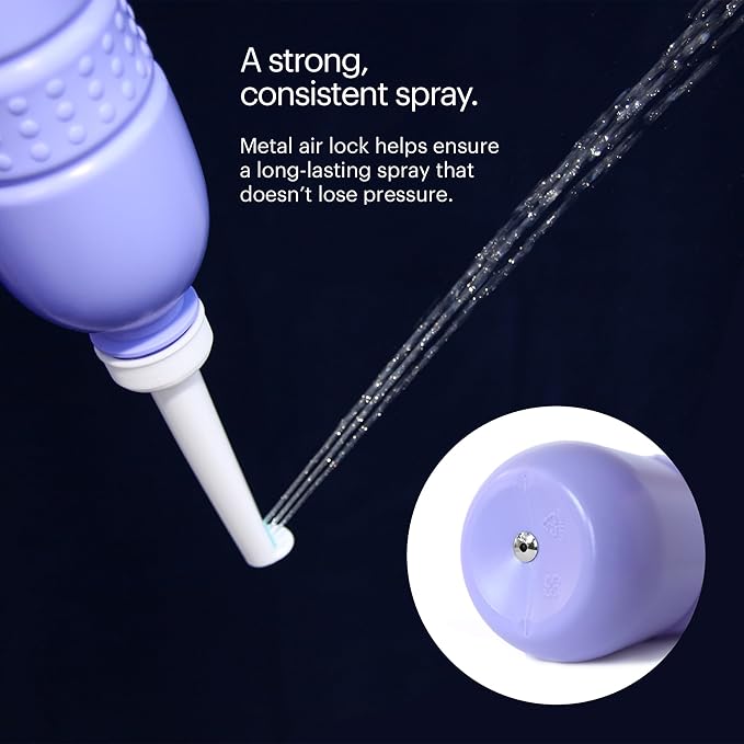 Brondell GoSpa Travel Bidet GS-70 – Portable Peri Bottle for Postpartum & Perineal Care, 400ml Handheld Bidet with Angled Nozzle, Collapsible Design, Nozzle Storage & Travel Bag, Amaranthine