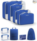 11 Set / 9 Set Packing Cubes for Travel,Gifts for Women Mom Kids,TSA Approved Bags for Makeup, Cosmetic, Toiletry, Organizers for Suitcase Carry On,Cruise Essentials Airplane Accessories,Klein Blue