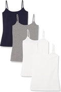 Amazon Essentials Women's Slim-Fit Camisole for Layering and Everyday Wear, Pack of 4