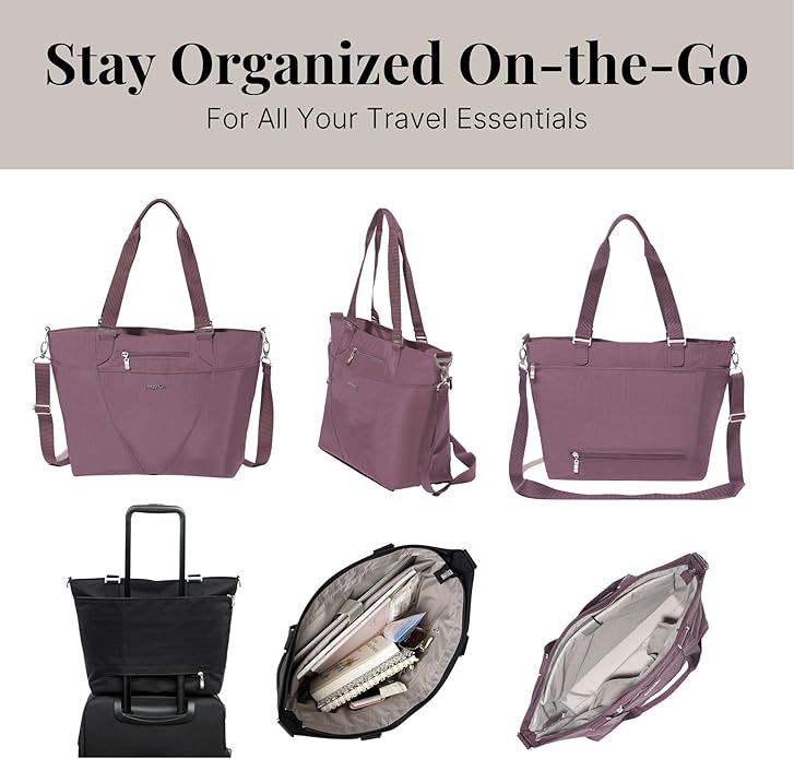 Baggallini Avenue Tote - 12x18 Laptop Tote Bag for Women - Lightweight Work Travel Carry On Bag