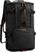 G-FAVOR 40L Travel Backpack for Men, Large Vintage Canvas Rucksack 3 in 1 Convertible Duffel Bag Carry On Backpack Fits for 17.3 Inch Laptop