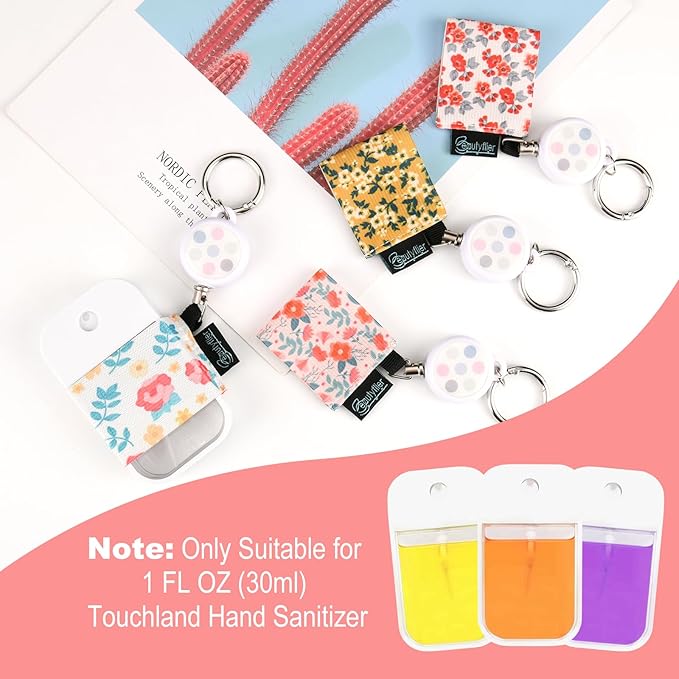 Beautyflier Pack of 4 Elastic Sleeve for Touchland Power Mist and Glow Mist 1FL OZ Hand Sanitizer Spray