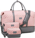 Weekender Bag, Large Travel Duffel Bag for Women, Carry on Overnight Bag with Shoe Compartment and Toiletry Bags