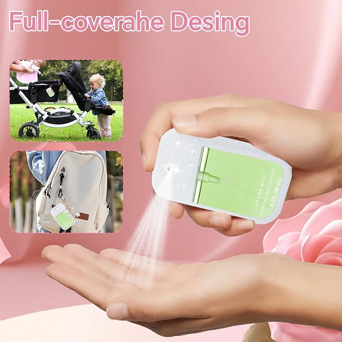 Silicone Case Compatible with Touchland Hand Sanitizer Spray Mist 1 oz with Flower keychain