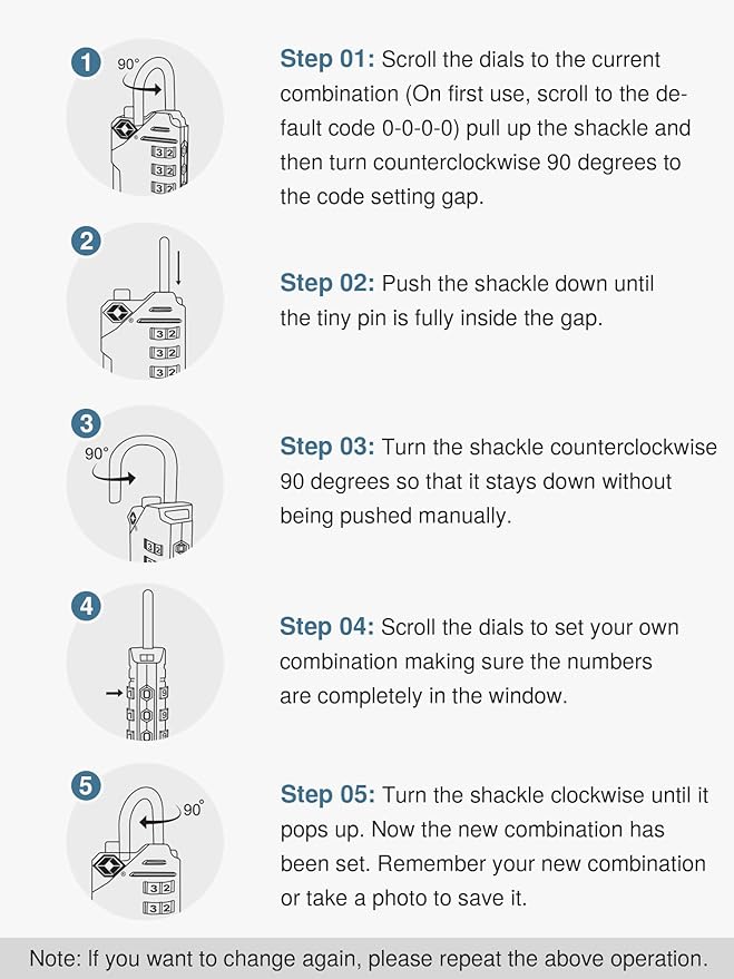Puroma TSA Approved Travel Luggage Locks, 4 Pack Black 4 Digit Resettable Combination Code Lock with Zinc Alloy Body for Suitcase, Backpack, Laptop Bag, Gym Locker, Toolbox