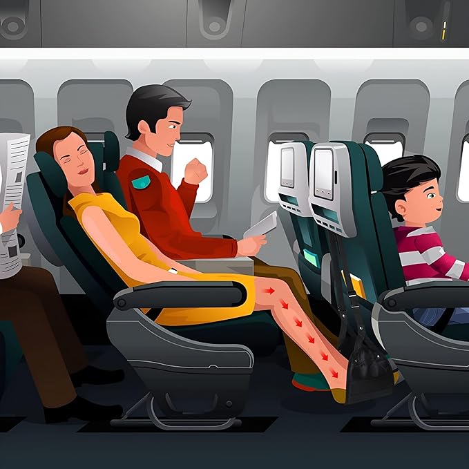 Foot Rest, Airplane Made with Premium Foam, Head Hammock Portable Travel Footrest Flight Carry-On Adjustable Height Travel AccessoriesHammock, Black