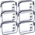 Clear Makeup Bags TSA Approved Toiletry Bag-6Pack，Clear TravelBags for Toiletries, Carry on Airport Airline Compliant Bag,Black
