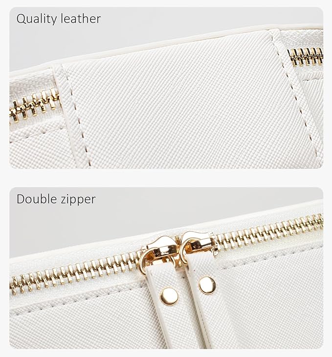 LETGO Clear Makeup Bag Travel Cosmetic Case Transparent Toiletry Bag with Zipper, Portable Make Up Organizer Traveling Compact Car Bag for Essentials Mini White