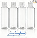 DTDNZKN 4 Pack 3.4 Oz (100ml) TSA Approved Travel Bottles for Toiletries, Leak Proof Plastic Travel Essentials Accessories with Labels | 4 Pack, TSA Approved, for Toiletries, Leak Proof, with Labels
