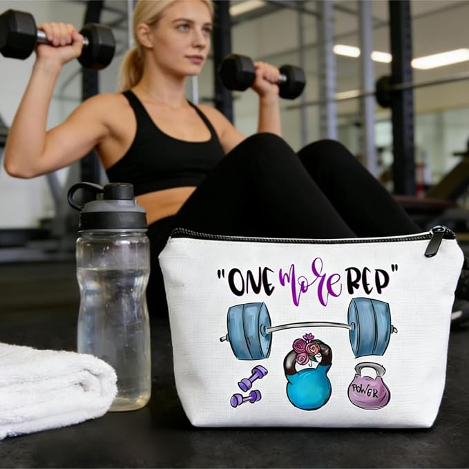Workout Gym Exercise Gifts for Fitness Lovers Personal Trainer Women Female Girl Friends Sister Coworker Cosmetic Makeup Bag