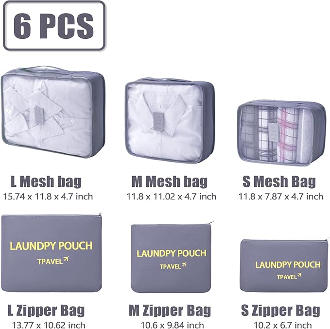 12 Set Packing Cubes for Travel Luggage Packing Bags Reusable Waterproof Suitcase Organizer Bags Set with Shoe Bag and Toiletry Bag (Grey+Wine Red)