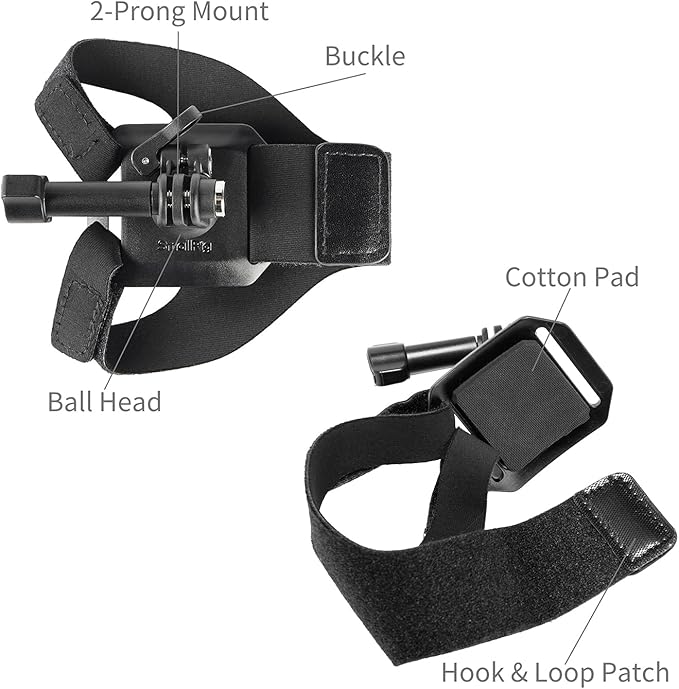 SMALLRIG Wrist Strap Mount for GoPro Hero 13/12/11/10/9 Black, for DJI Osmo Nano Action 6/5 Pro/4/3, for Insta360 X5/4/3/Ace Pro 2, for AKASO, with Ball Head Adapter Base - 5723