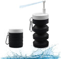 Collapsible Peri Bottle Small Portable Bidet Sprayer, 300ml Travel Size Expandable Camping Mini Bidet for Home, Outdoors, Handheld Foldable Hand Bathroom Bottle for Women Men Black（1pc）
