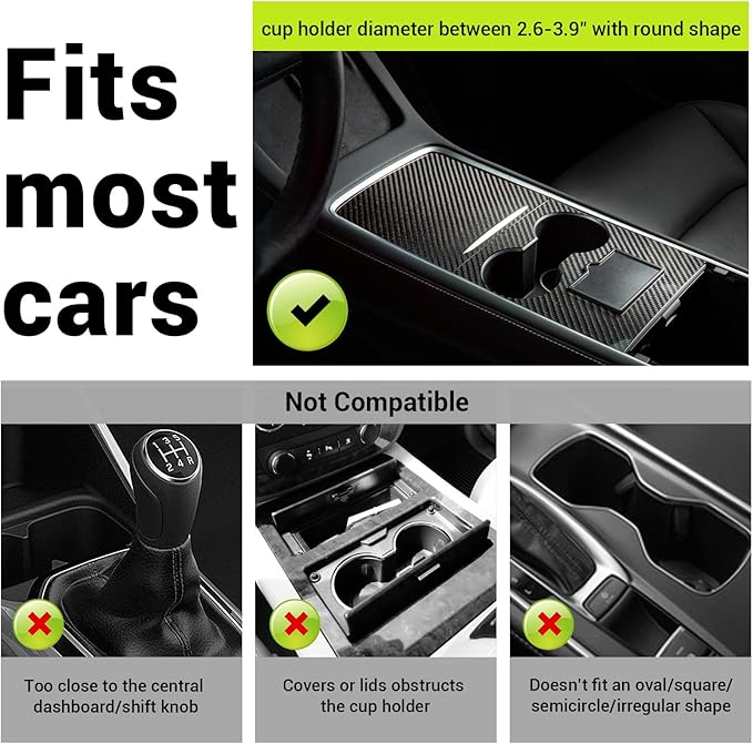 SodaRide Car Cup Holder Expander Tray with Storage Box 4 in 1 Detachable Food Table Tray Car Console Storage Organizer Road Trip Essentials Accessories Gadgets - Fits Yeti, Hydro Flask 32/40 oz