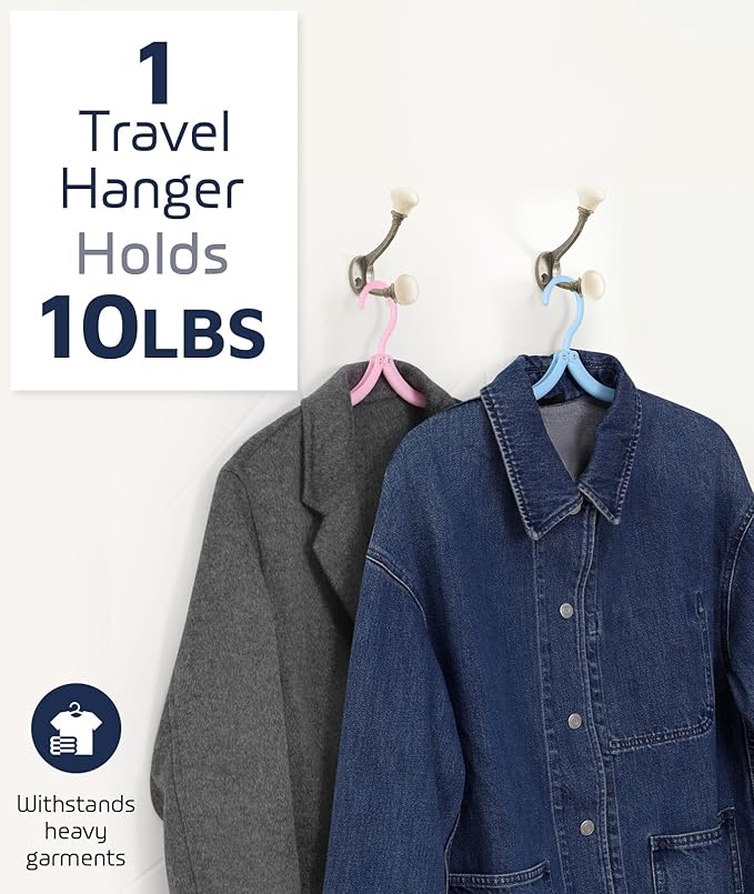 10 Pcs Travel Hangers, Cruise Ship Essentials Travel Essentials, Portable Cruises Must Haves 2026, Folding Hangers for Suitcase, RV Camping Airplane Europe Vacation Essential