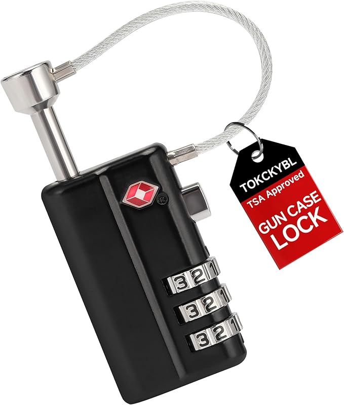 Professional Gun Case Lock TSA Approved – Heavy-Duty, Cut-Resistant & Child-Safe Security Padlock for Firearms, Pistols, Rifle Cases, and Travel Luggage