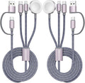 2Pack Travel Essentials,Multi Charging Cable 3 in 2 USB C for Apple Watch Charger,iPhone Charger,Cruise Vacation Camping,Portable for iWatch Series 11-2/Ultra/SE & iPhone 17-12,Sony PSP Cables