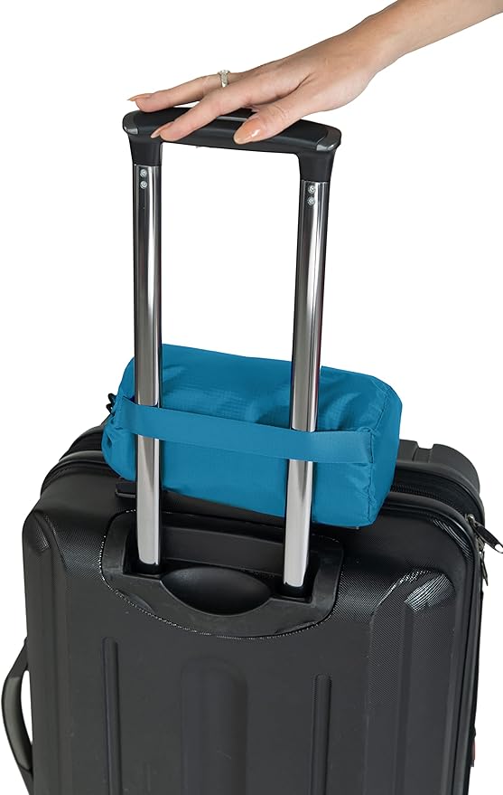 BlueHills 2 Pack Ultra Compact Travel Blanket Pillows Set of Two Lightweight Airplane Traveling Essentials Flight Throws Compact Large Plane – Navy Blue and Peacock Teal