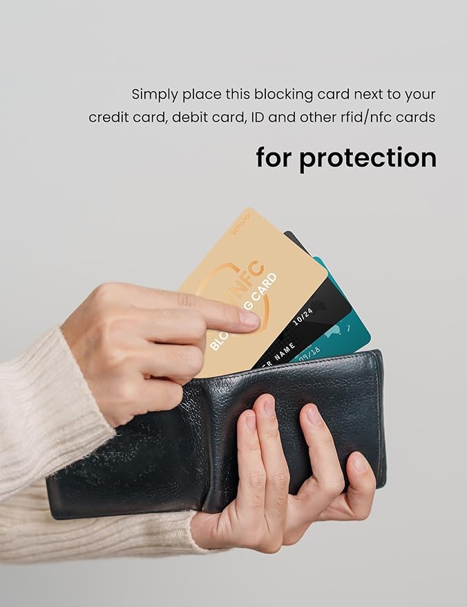 WHonor RFID Blocking Card 6 Pack, One Card Protects Entire Wallet, Credit Debit Card Protector, Anti-Theft NFC Contactless Blocker